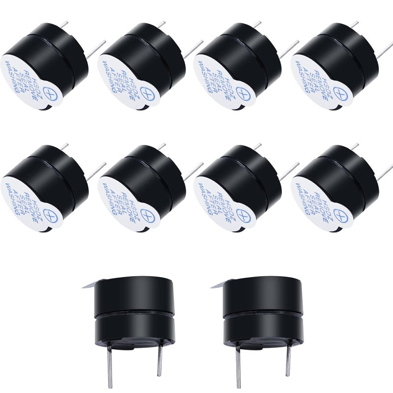 mxuteuk 10pcs DC5V Black Mini Active Piezo Buzzers Electronic Buzzer Alarm Sounder Speaker Beep Tone, Fit for Computers Printers Electronic Components HF-12095 - Image 1